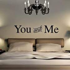 Wake up those bedroom walls with some decor! Amazon Com You And Me Vinyl Wall Decal Couple Bedroom Wall Decor Marriage Quotes Above Bed 60 Wx10 H Black Handmade