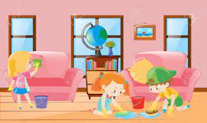 Check spelling or type a new query. Three Children Cleaning Living Room Illustration Royalty Free Cliparts Vectors And Stock Illustration Image 63487952