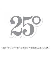 Sono insieme da più di mezzo secolo. Festone Maxi 25 Anniversario Di Matrimonio Con Scritto Buon 25 Anniversario Argento E Bianco