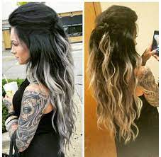 Love The Gray Ends But This Would Kill My Hair So Extensions It Is Hair Styles Cool Hairstyles Ombre Hair