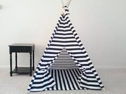 Black And White Striped Teepee Black And White Or Red And White Horizontal Stripe By Theteepeeguy 180 00 Kids Tents Teepee Kids Childrens Teepee