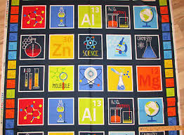 Geek Chic Science Chemistry Periodic Table Chart Fabric By