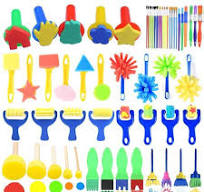 Painting Sponge Brush Set for Kids - EVA Stamp Art Rubbings Graffiti Roller Tools, Early Education DIY Puzzle Toy