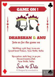 Playing Card Indian Wedding Invitation Card Indian Wedding Invitations Indian Wedding Invitation Card Design Indian Wedding Invitation Cards