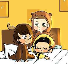 The Lost Boys Little Moose Bee And Squirrel Supernatural Cartoon Supernatural Pictures Supernatural Destiel