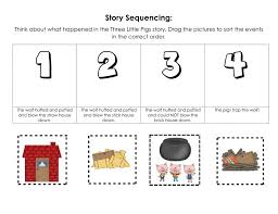 Three Little Pigs Story Sequence Worksheet