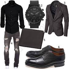 Schwarzes Business Outfit Mit Hemd Sakko Und Jeans Manner Mode Herren Outfit Manner Outfit