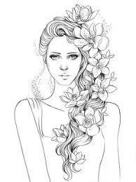 Beauté de la femme, coloriages relaxants pour adultes,: Mode Femme Personnage Women Adult Coloring Page Free