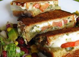 Mozzarella Grilled Cheese Tyler S Ultimate Food Network Recipes Food Pesto Grilled Cheeses