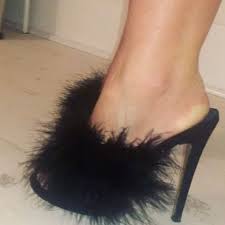 New Style Alert Our Bella Marabou Feather Mules In Action I Had So Many Requests For Bedroom Slippers So I Created A Alter Heels Fashion High Heels High Heels