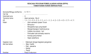 Dapatkan kumpulan contoh tema dan sub tema lengkap semester 1 dan tema sub tema contoh tema dan sub tema semester 2 paud (tk kb tpa). Contoh Rkh Paud Semester 2 Tema Alam Semesta