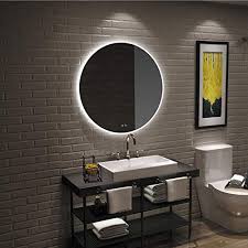So for the 4 bulb vanity's i measure to make them even mount apart. Lstripm Bathroom Mirror Wall Mounted 24 X 24 Inch Makeup Vanity Mirror With Dimmable 6000k Daylight Led Backlit Mirror Illuminated Dressing Mirror With Anti Fog Function And Touch Button Round Round Wall Mirror