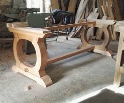 We can assemble and fit your table tops if required. Curved Base Refectory Table Base Bespoke Tables By Makers Bespoke Furniture France Delivery To Th Handmade Oak Dining Table Diy Dining Table Wood Table Bases