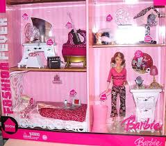 2006 Barbie Fashion Fever Super Glam Bedroom With Doll Play Set Playset Furniture Bed Dresser Bureau Laundry Barbie Bedroom Barbie Doll House Barbie Toys