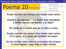 Nov 10, 2019 · análisis poema 20 pablo neruda ⭐ conozca explicación, figuras literarias, rima y métrica de puedo escribir los versos mas tristes. Poema 20 Extracto Puedo Escribir Los Versos Mas Tristes Esta Noche Ppt Video Online Descargar