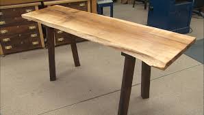 Custom metal table legs shipped for free. American Woodshop Natural Edge Slab Tables With Recycled Metal Legs Block Tops Pbs