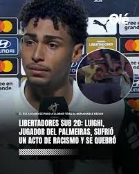 ACTO DE RACISMO EN LA LIBERTADORES SUB 20 👎 ➡️ Luighi, delantero del  Palmeiras, fue víctima del repudiable hecho por parte de un hincha de Cerro  Porteño que tenía a su hijo