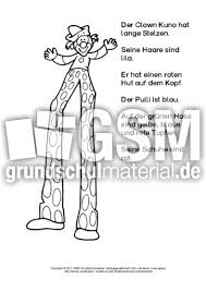 Hier gibt es bastelideen und bastelvorlagen nur für karneval und bastelvorlagen kostenlose vorlagen & muster zum download. Lesen Malen Mit Clowns 4 Lesen Und Malen Karneval Fasching Feste Und Feiertage Hus Klasse 2 Grundschulmaterial De