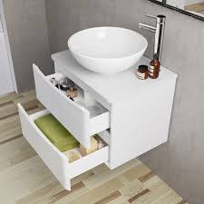 600mm Bathroom Furniture Countertop Vanity Unit Basin Gloss White Wall Hung Ibathuk A Vanity Units Bathroom Accessories Luxury Sink Vanity Unit