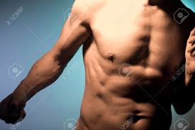 Nude Sporty Slim Attractive Muscular Fit Male Model Man Naked With Strong  Six Pack Abs, Obliques Muscles, Chest And Arms. Stock Photo, Picture and  Royalty Free Image. Image 75803648.