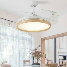 Deckenventilator Mit Led Licht In Rund Klappbare Flugeln Mit Fernbedienung Lampen Wohnzimmer Ventilator Ventilator Mit Licht