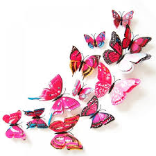 Scatter fluttering butterflies wall decals around the bedroom. 3d Butterfly Wall Stickers 12 Pcs Rose Gold Diy Butterflies Wall Decor Set Removable Metallic Paper Butterfly Stickers For Wedding Party Room Kids Bedroom Butterfly Decorations Walmart Com Walmart Com