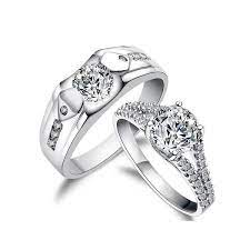 Matching Wedding Bands Sets His And Her Wedding And Bridal Inspiration Couple Wedding Rings Sterling Silver Wedding Rings Cz Wedding Ring Sets