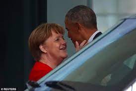Daniel craig, billie eilish & finneas. Angela Merkel Gives Barack Obama A Very Warm Welcome In Germany Amid Cooling Relations With Trump Daily Mail Online