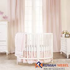 Anda bisa memesan dengan memilih langsung material kayu jati dengan finishing warna melamine natural atau. Tempat Tidur Bayi Kelambu Shopia Posh Rumah Mebel