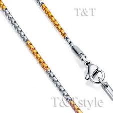 Details About T T 2mm Two Tone Gold Stainless Steel Round Box Chain Necklace C131