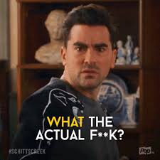 Schitt's creek may have aired its final episode, but that doesn't mean it can't live on through the copious sharing of memes! Pop Tv Wtf Gif By Schitt S Creek Find Share On Giphy