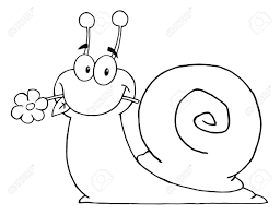 Beschriebenen Cartoon Schnecke Mit Einer Blume Im Maul Ausmalbilder Schnecken Ausmalen