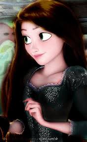 Rapunzel With Brown Hair And A Black Dress Princesa Moderna Princesas Reina De La Nieve
