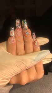 Springnailscoffin Long Acrylic Nail Designs Long Acrylic Nails Floral Nails In that case, maybe coffin end nails are more your style when it comes to shape! acrylic nail designs