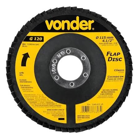 Flap Disc Conico 4.1/2" G120(c.fibra)954 Vonder