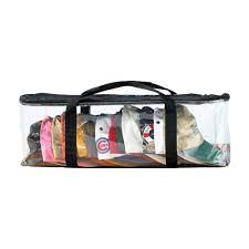 Houseables Hat Organizer Cap Storage Bag Clear Plastic Case Handles Zipper Houseables Bag Storage Storage Bags Organization Hat Storage