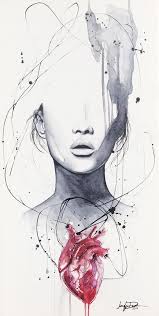 Fine Art Watercolor Print Giclee Heartache By Jen Duran In 2020 Abstract Art Painting Art Painting Watercolor Art