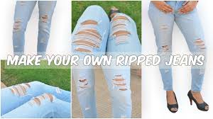 Ripped jeans are such a massive trend right now. How To Make Ripped Jeans Distressed Jeans Diy Youtube