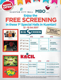1x 46oz popcorn 1x 22oz soft. Free Screening At Mbo Kuantan City Mall Loopme Malaysia