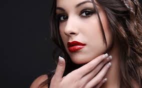 Black contrasts well with bright colors. Wallpaper Face Women Simple Background Long Hair Brunette Singer Red Lipstick Black Hair Fashion Mouth Person Skin Dark Eyes Head Supermodel Girl Beauty Eye Woman Lady Lip Hairstyle 2560x1600 Px Portrait