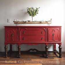 Buffet Painted In Holiday Red Red Painted Furniture Red Furniture Repainting Furniture