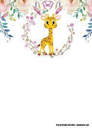 Download Free Cute Giraffe Baby Shower Invitations Templates Giraffe Baby Shower Invitations Baby Shower Invitation Templates Baby Shower Giraffe