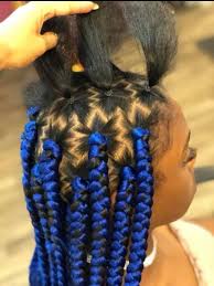 Small Black And Blue Box Braids Parts Natural Hair Styles Hair Styles Box Braids Hairstyles