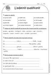 Nous cherchons prioritairement des ressources éducatives gratuites pour l'école : Adjectif Qualificatif Ce1 Cycle 2 Exercice Evaluation Revision Lecon