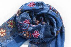 水煮羊毛披肩 針織圍巾 刺繡圍巾 羊絨披巾 喀什米爾cashmere 花 設計館omhandmade 圍巾 披肩 pinkoi youtube design facebook youtube