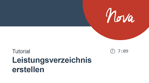 Verkäufer aus dem ausland können ihnen artikel regulär über einen internationalen versandservice zuschicken. Nova Ava Leistungsverzeichnis Erstellen Youtube