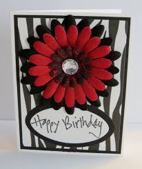 Black And Red Birthday Card Handmade Birthday Card Red And Black Flowers On Zebra Handmade Birthday Cards Handmade Greetings Greeting Cards Handmade
