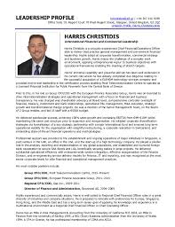 The cfo works with other senior managers and plays a key role in a. Professional Bio Executive Summary Cover Letter