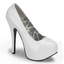 Pleaser Bordello Teeze-06 - White Patent in Sexy Heels & Platforms - $59.83