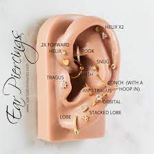 Ear Piercing Location Diagram With Spirit Adornments Jewelry Ear Piercings Chart Ear Piercing Diagram Pretty Ear Piercings